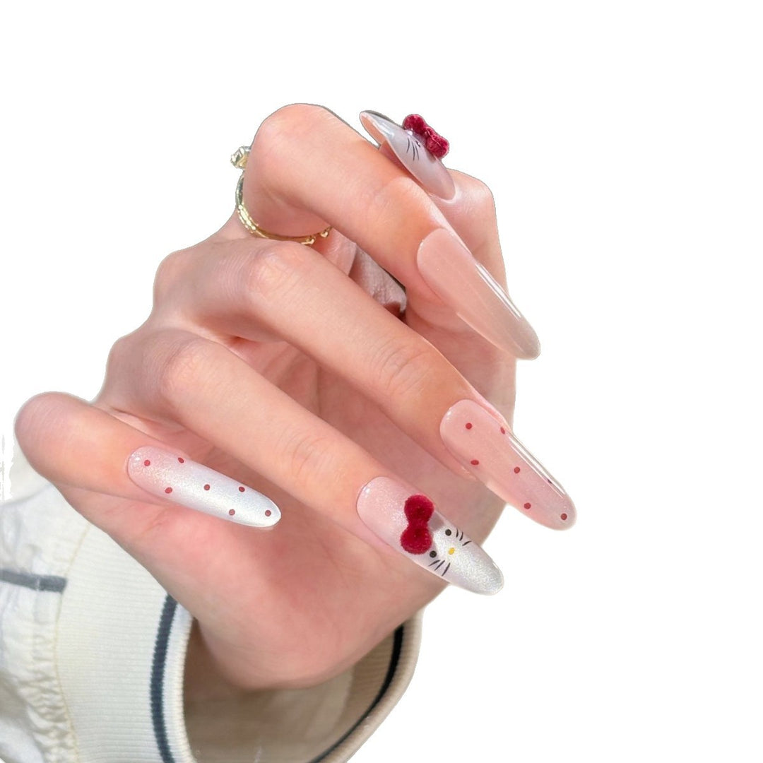 Decorative Press-On Nail Art Set with Character Design Bowlift