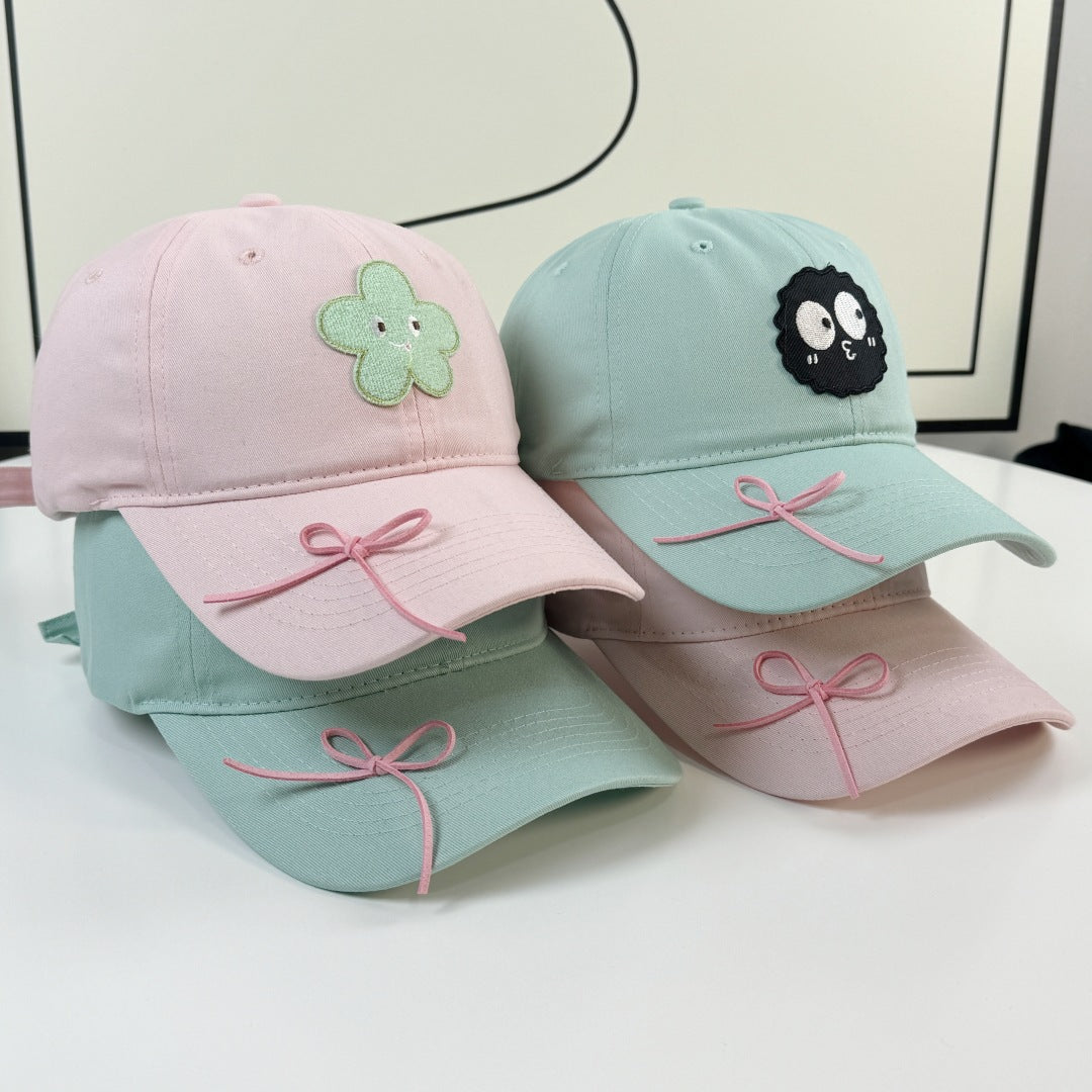 Women's Adjustable Embroidered Bow Cap Bowlift