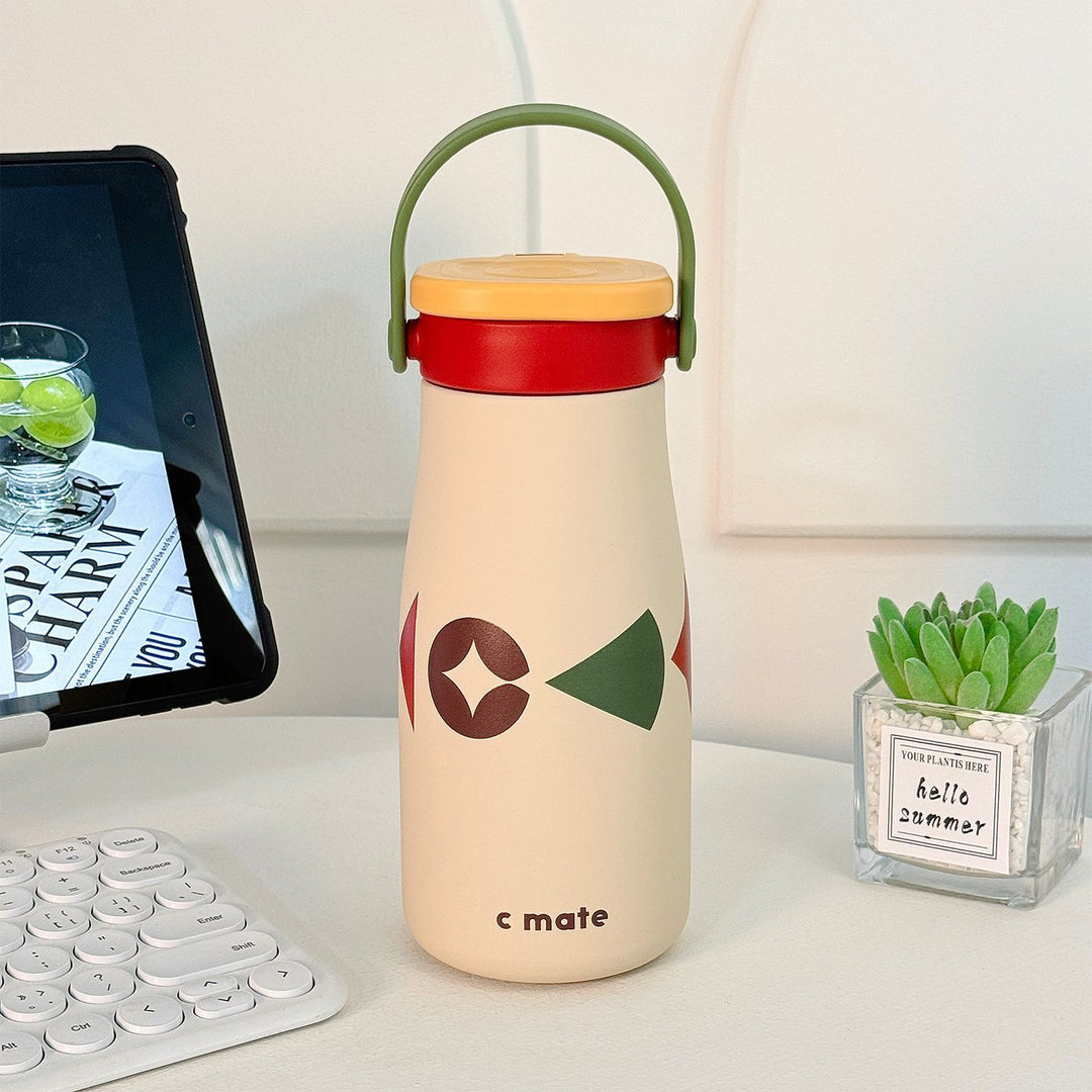Ladies Insulated Drinking Bottle with Practical Carry Strap Bowlift