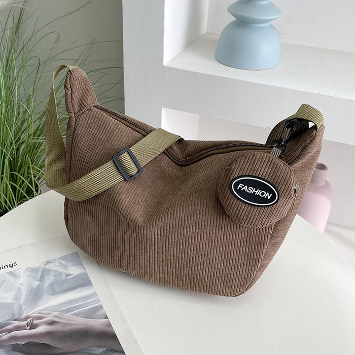 Casual Corduroy Crossbody Bag Bowlift