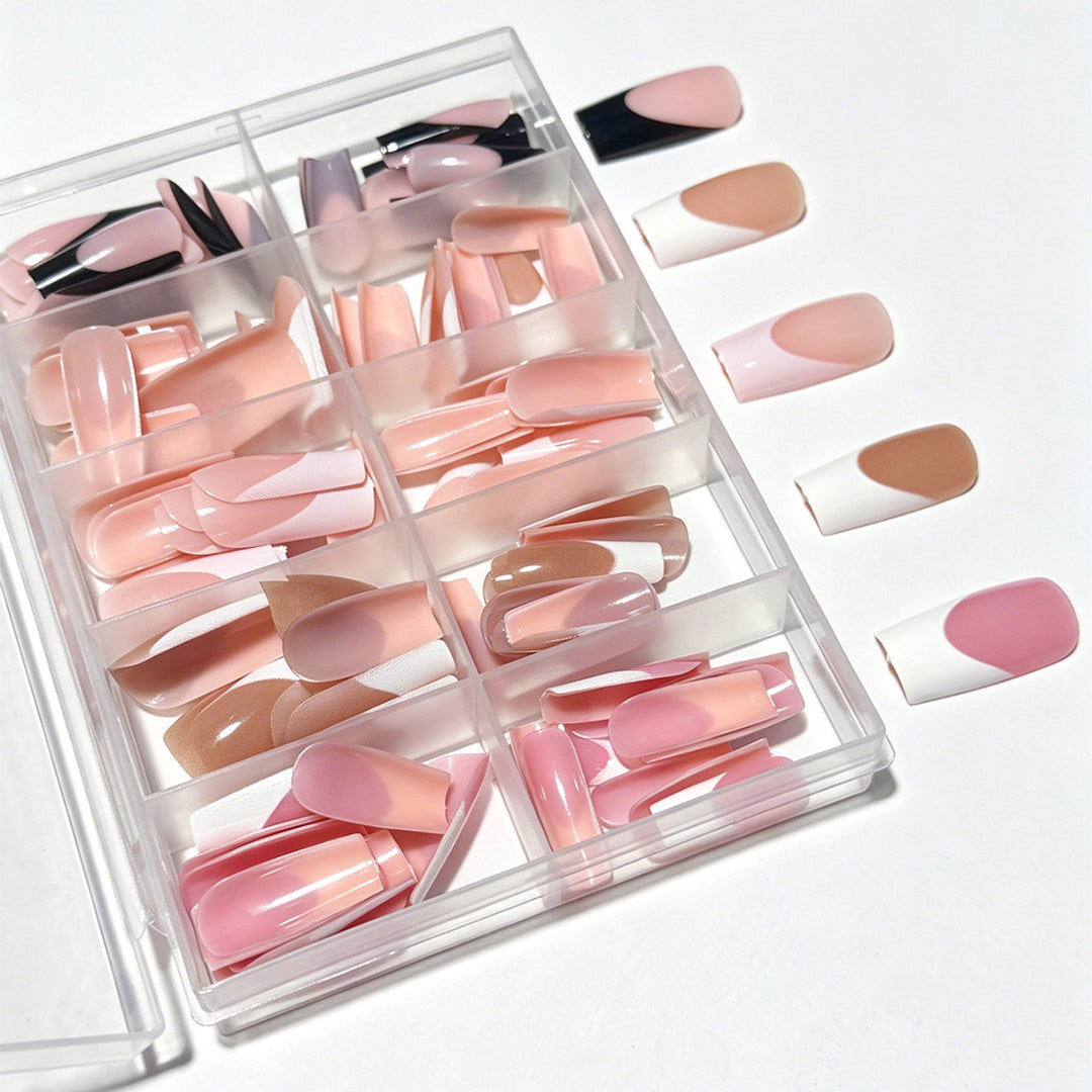 Gradient French Tip Press-On Nail Set Bowlift