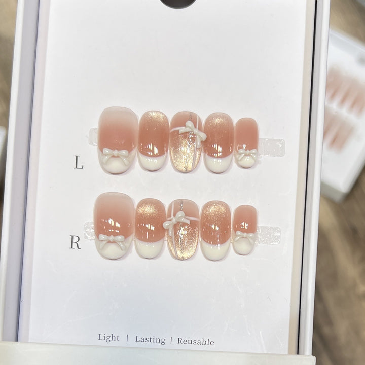 Elegant Reusable Press-On Nail Set Bowlift