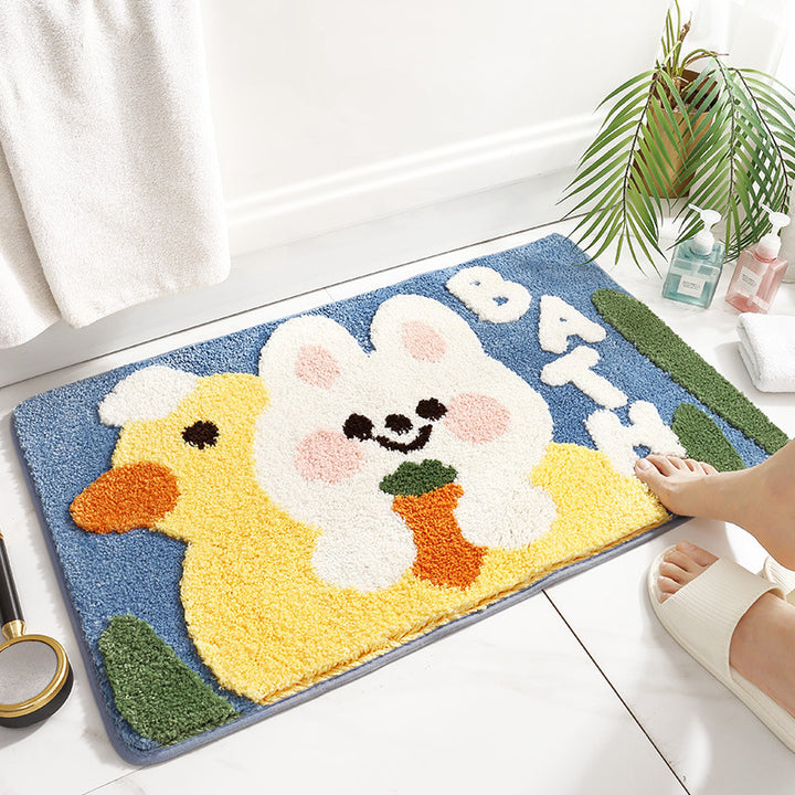 Plush Bunny-Themed Bath Mat Bowlift