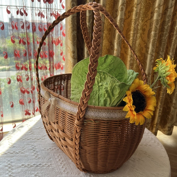 Natural Woven Market Basket Bowlift