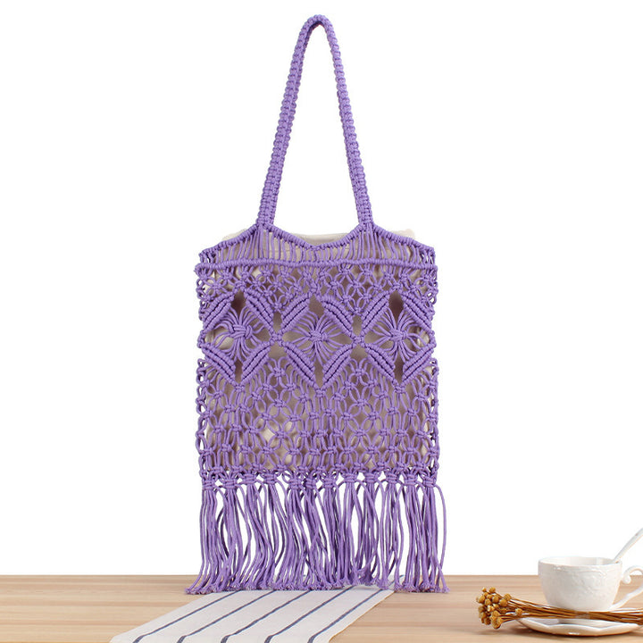 Hand-knotted Macrame Tote Bag Bowlift