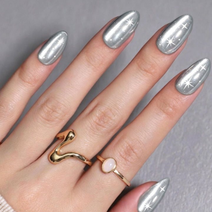 Premium Metallic Press-On Nail Tips Bowlift