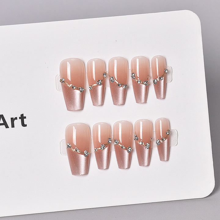 Premium Rhinestone-Embellished Press-On Nails Bowlift