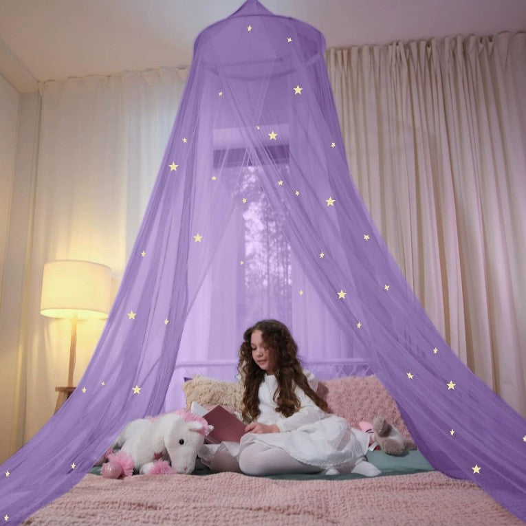 Enchanting Canopy Bed Tent with LED Lights Bowlift