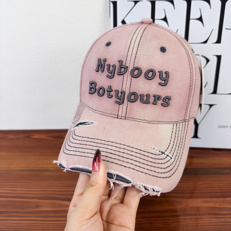 Women's Distressed Adjustable Baseball Cap Bowlift