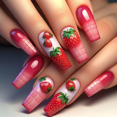 Strawberry-Themed Nail Art Designs Bowlift