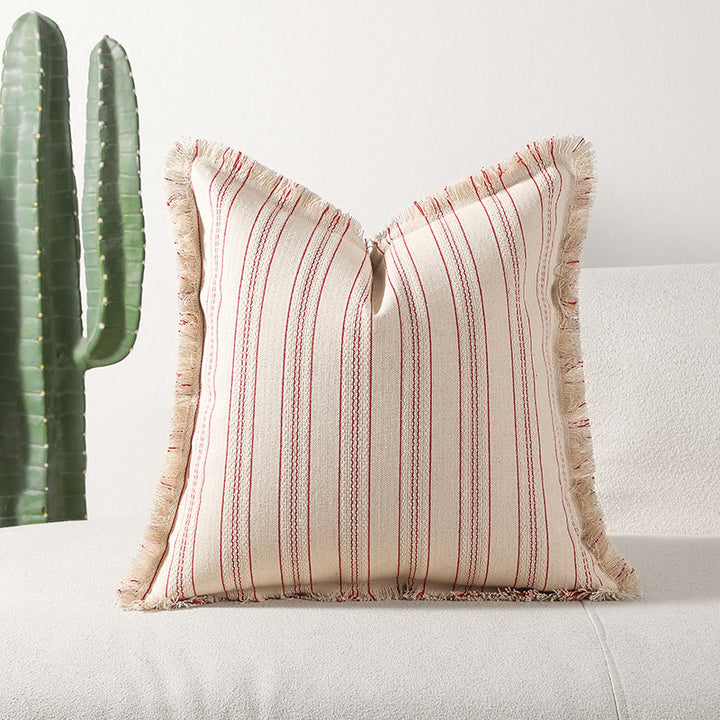 Textured Fringe Accent Throw Pillow