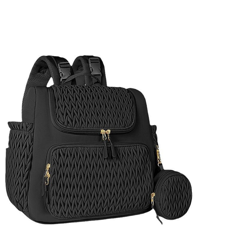 Fashionable backpack with textured upper material Bowlift