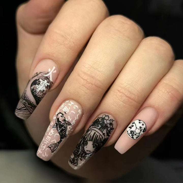 Nail art with heart and lip designs Bowlift