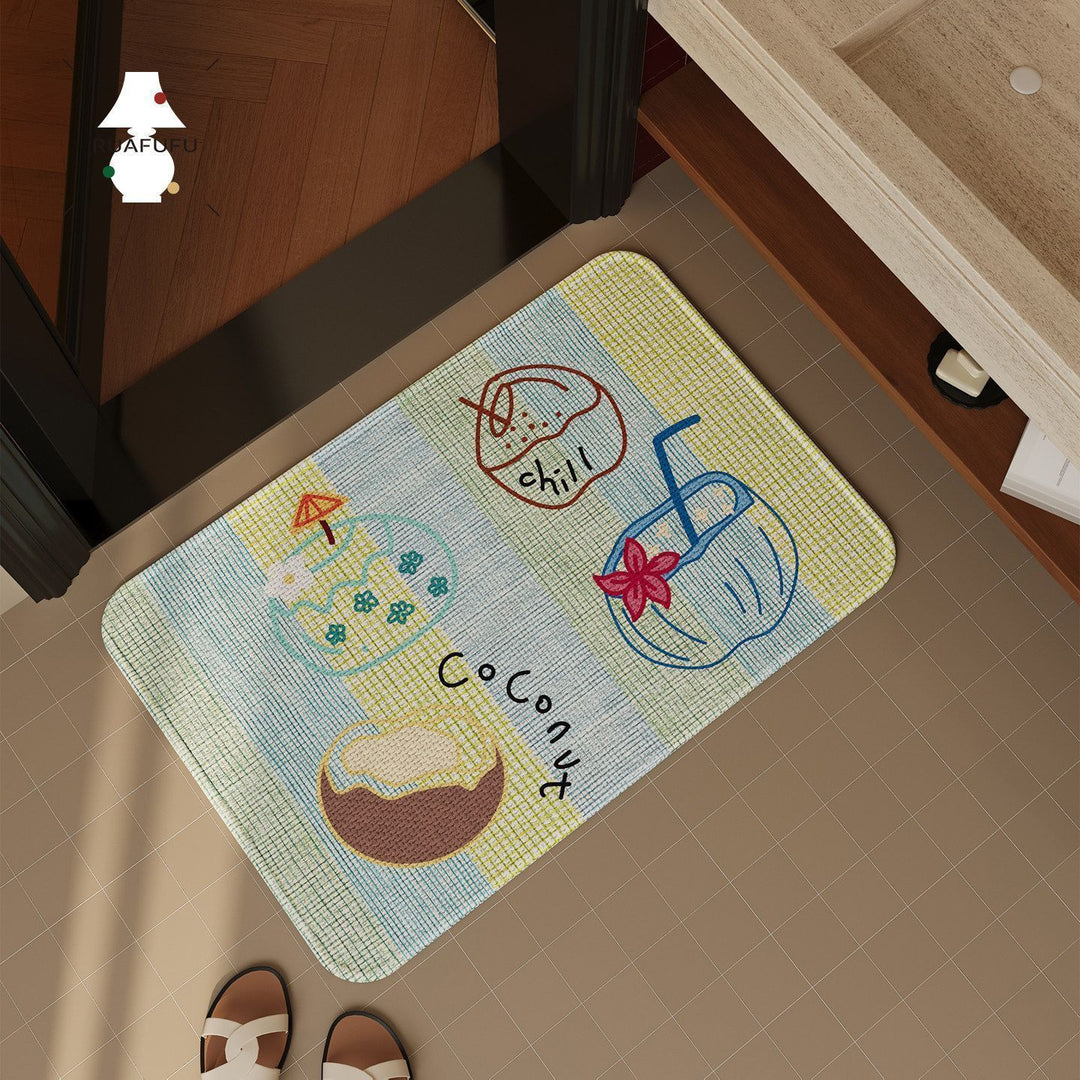 Floral Themed Bathroom Rug Bowlift