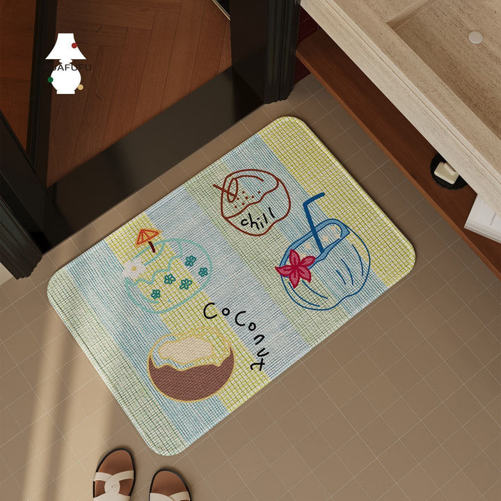 Floral Themed Bathroom Rug Bowlift