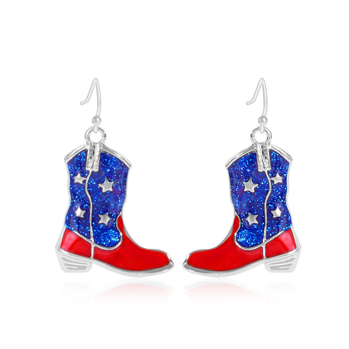 Women's long multi-layer star drop earrings with crystal embellishments and rhodium-plated alloy Bowlift