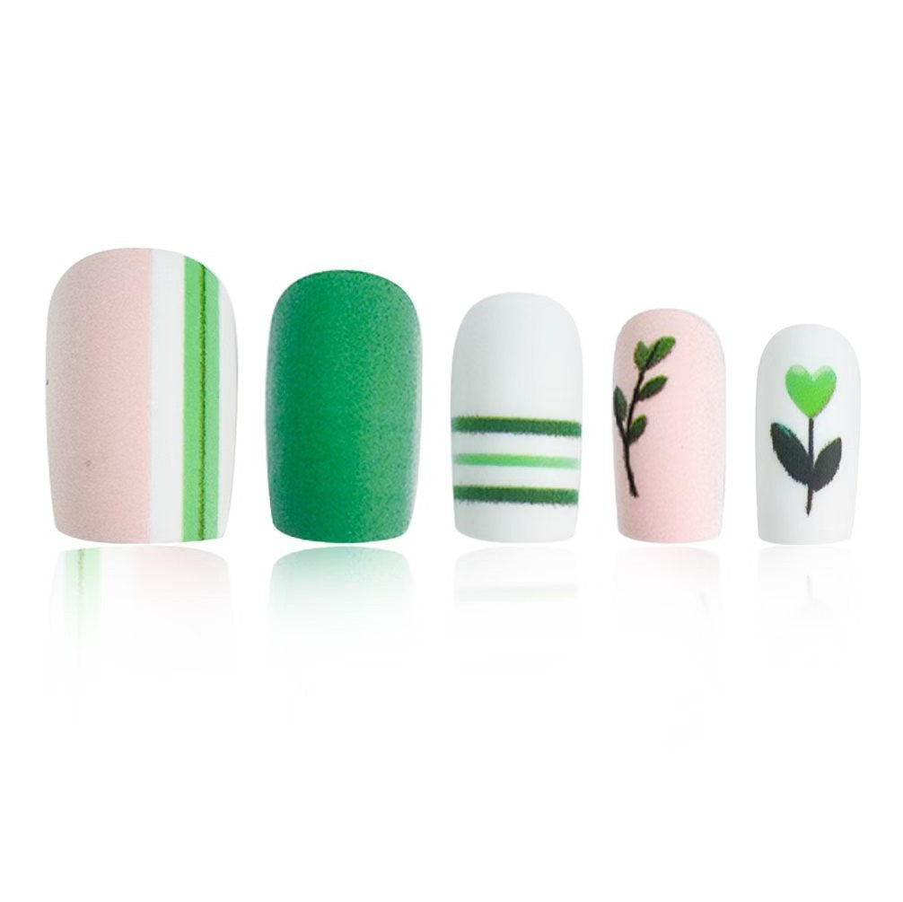 Artistic Botanical Press-On Nail Art Set Bowlift