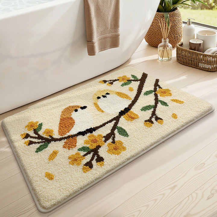 Floral Patterned Bath Mat Bowlift