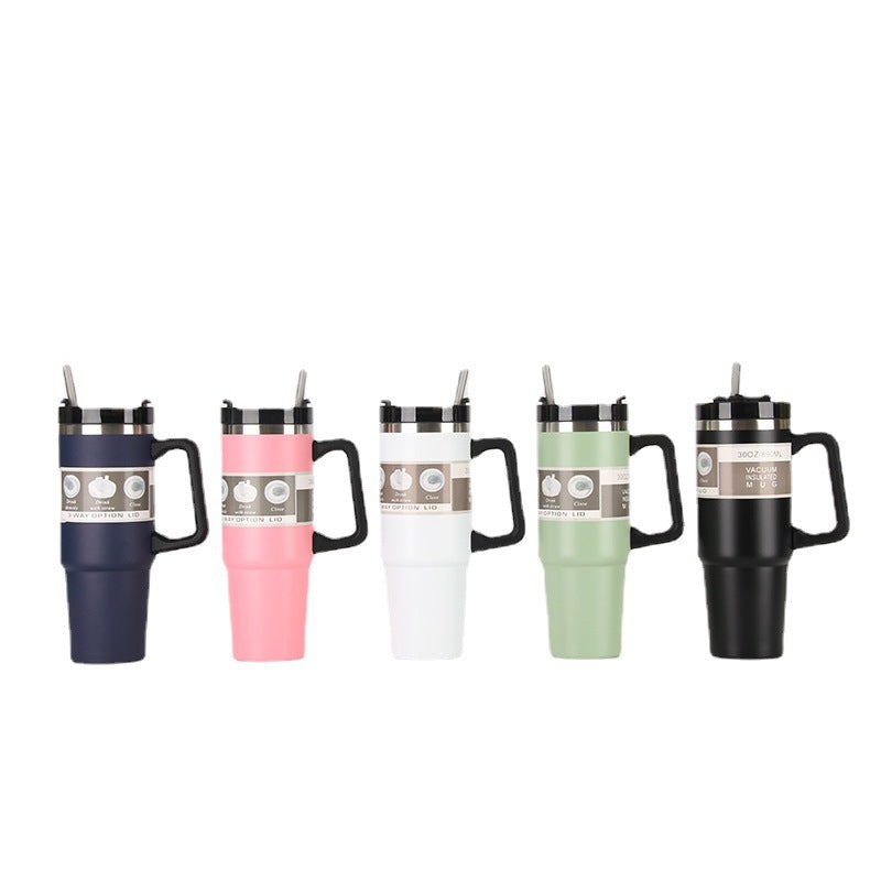 Ladies Insulated Portable Drinking Cup with Straw Bowlift