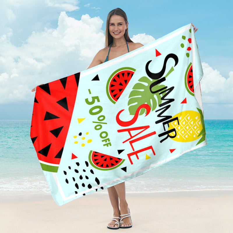 Large beach towel with tropical palm pattern Bowlift