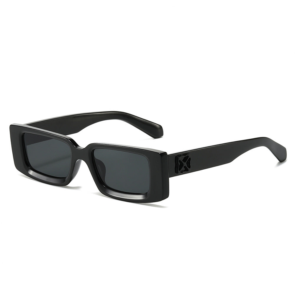 Oversized Geometric Sunglasses with Decorative Metal Accents Bowlift