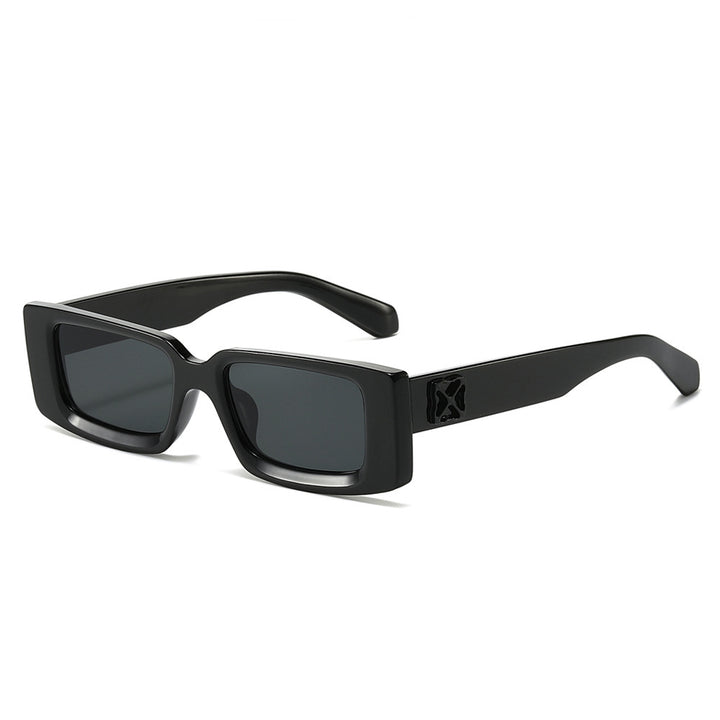 Oversized Geometric Sunglasses with Decorative Metal Accents Bowlift