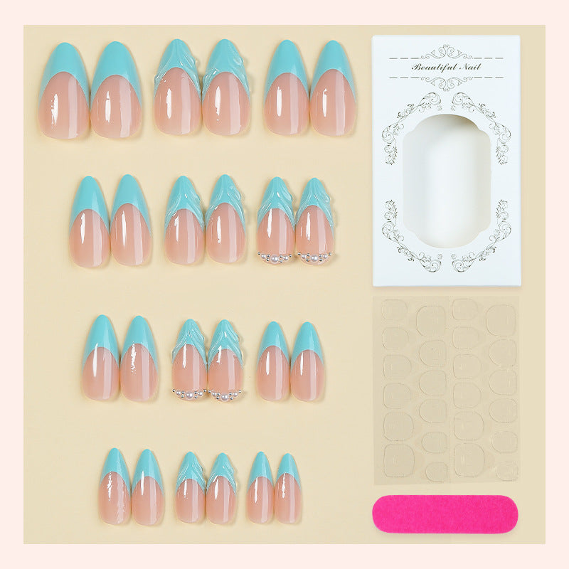 Acrylic nail set with elegant color design and glitter accents Bowlift