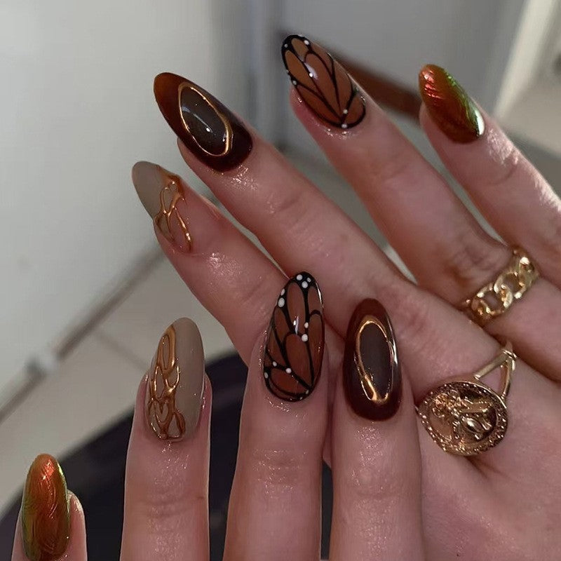 Elegant Floral Bow Press-On Nail Tips Bowlift