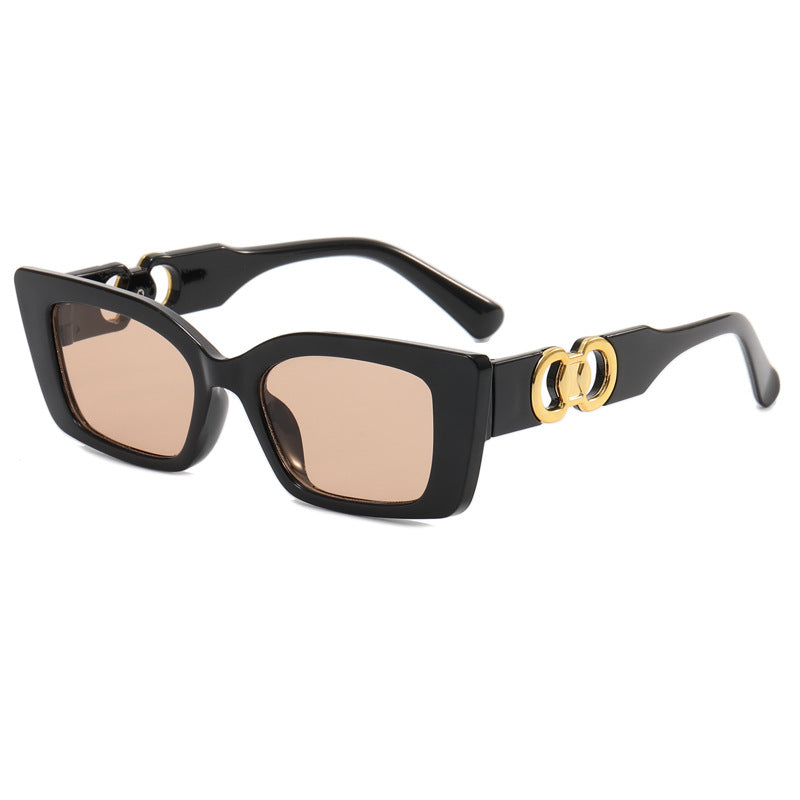 Women's fashionable square sunglasses with glamorous accents Bowlift