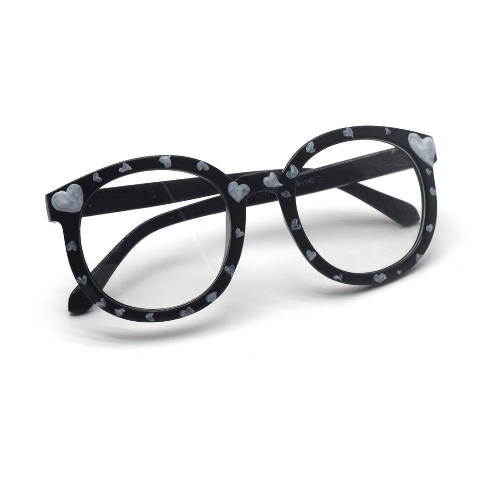 Trendy Heart-Printed Cat-Eye Glasses Bowlift