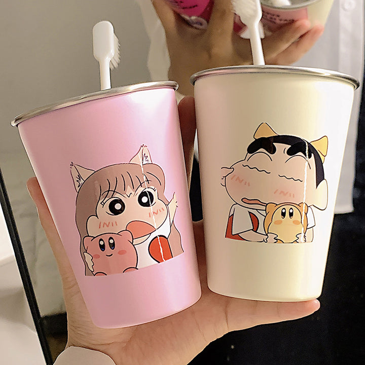 Stainless Steel Toothbrush Holder with Cute Cartoon Design Bowlift