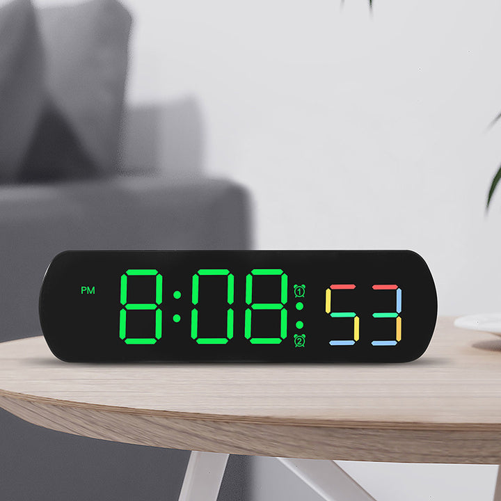Digital radio alarm clock with multicolored LED display Bowlift