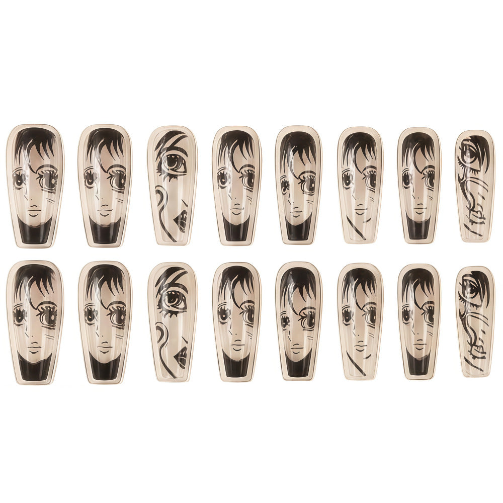 Art Nail Set with Artistic Portrait Designs Bowlift