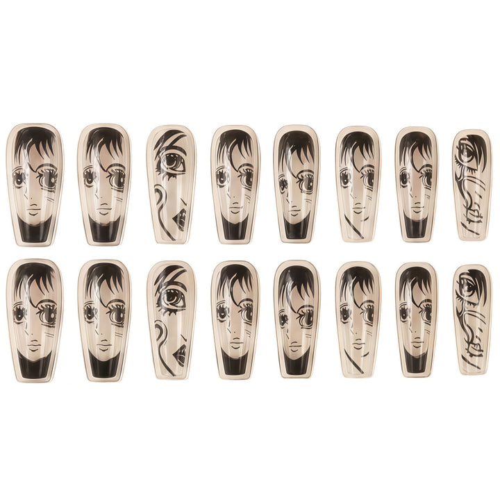 Art Nail Set with Artistic Portrait Designs Bowlift