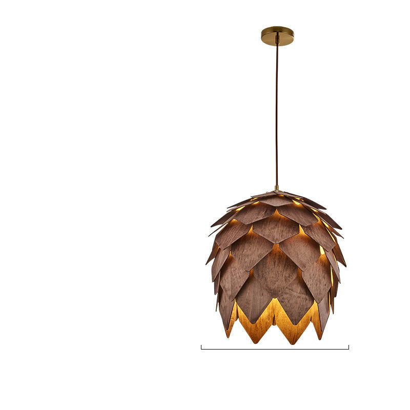 Solid Wood Pinecone Chandelier Wabi-Sabi Style