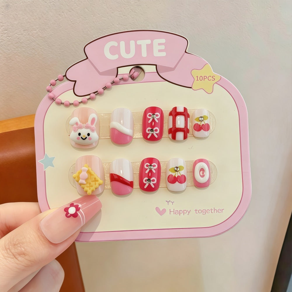 Artificial nails with sweet character design Bowlift