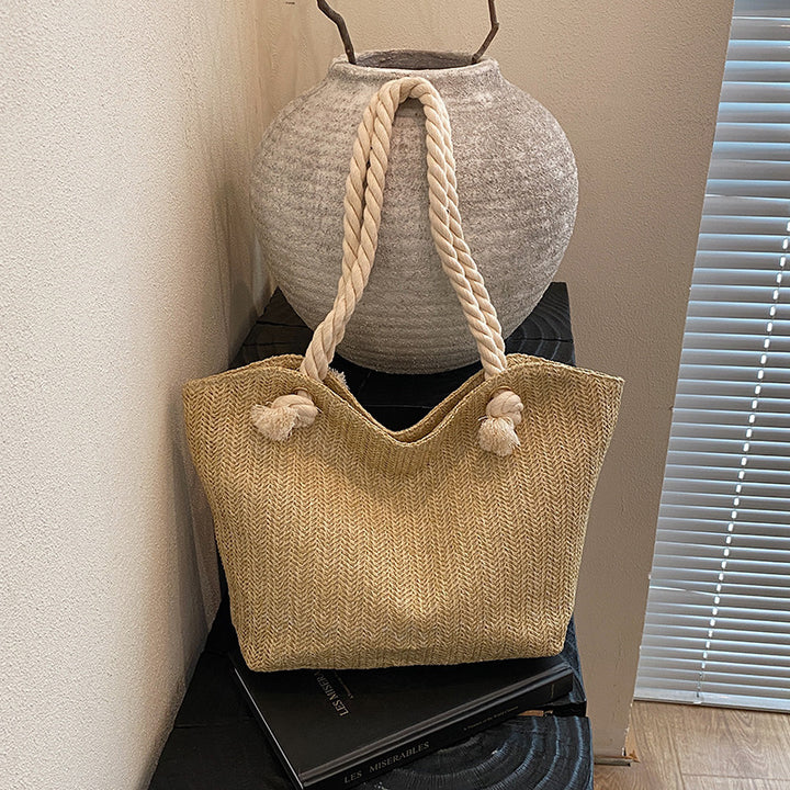 Chic Handwoven Beach Tote Bag Bowlift