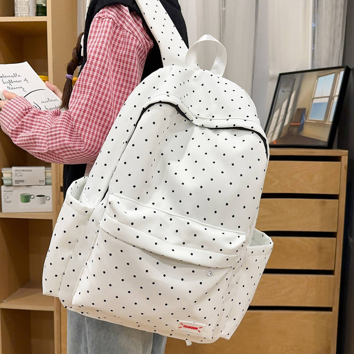 Stylish Polka Dot Backpack Bowlift