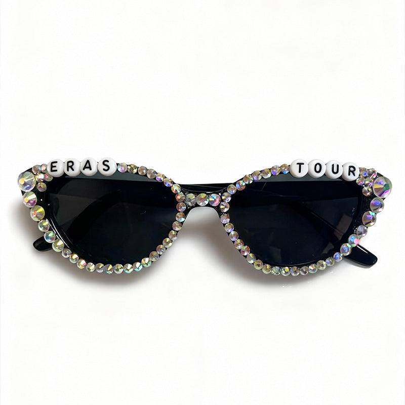 Rhinestone-Embellished Cat-Eye Sunglasses Bowlift