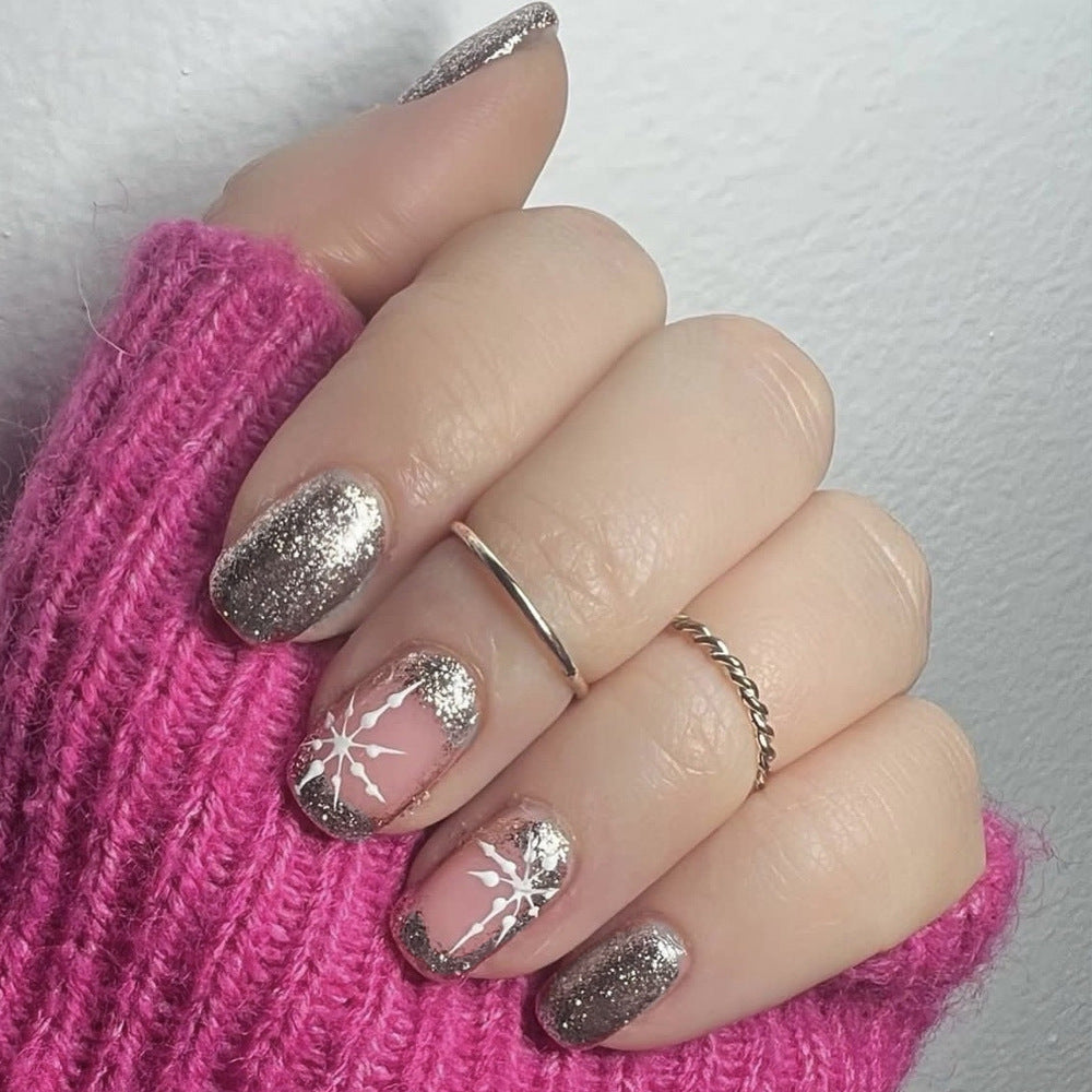 Glittery Snowflake Nail Art Set Bowlift