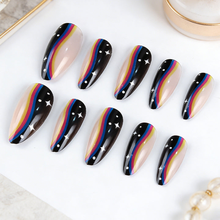 Artistic Ombre Press-On Nail Design Bowlift