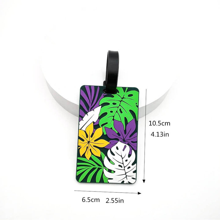 silicone tropical leaf luggage tag with embossed layered design Bowlift