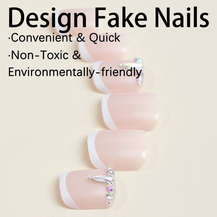 Acrylic Nail Set with Decorative Glitter Elements Bowlift