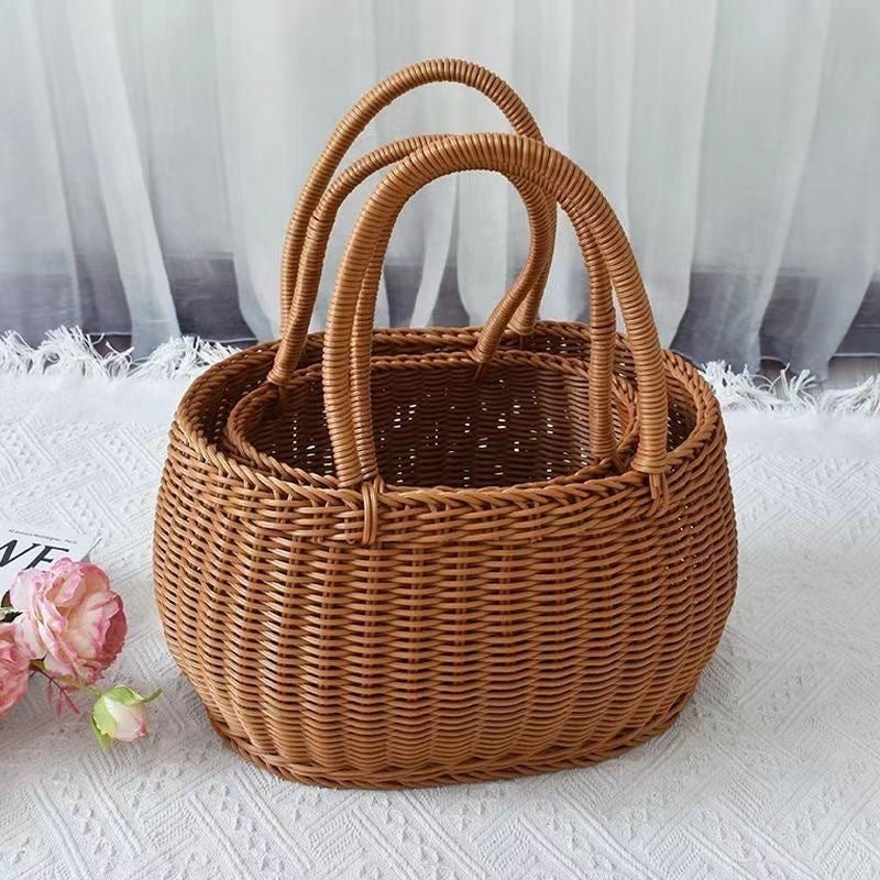 Women Handwoven Basket with Sturdy Handles Bowlift