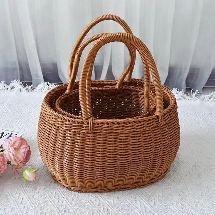 Women Handwoven Basket with Sturdy Handles Bowlift