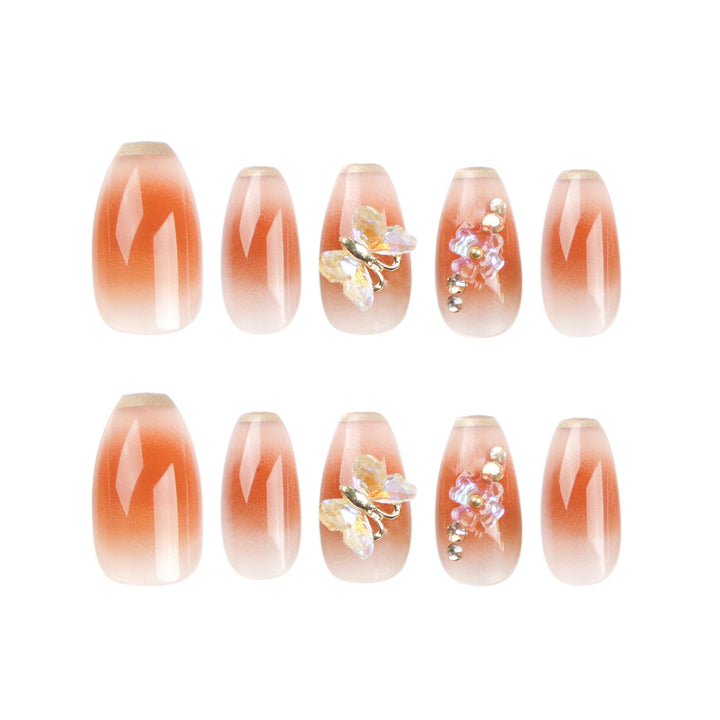 Artful Nail Extensions with intricate flower and glitter details Bowlift