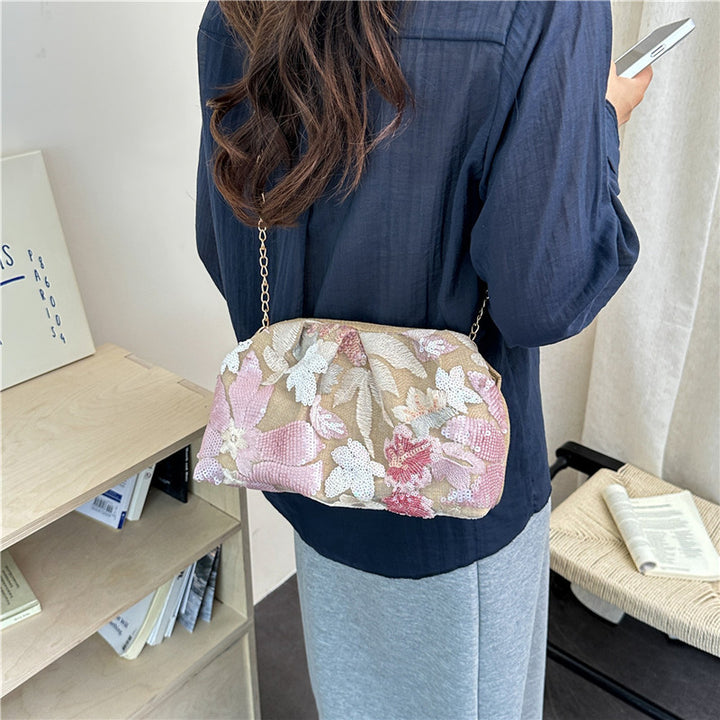 WoElegant Floral Sequin Clutch Bag Bowlift