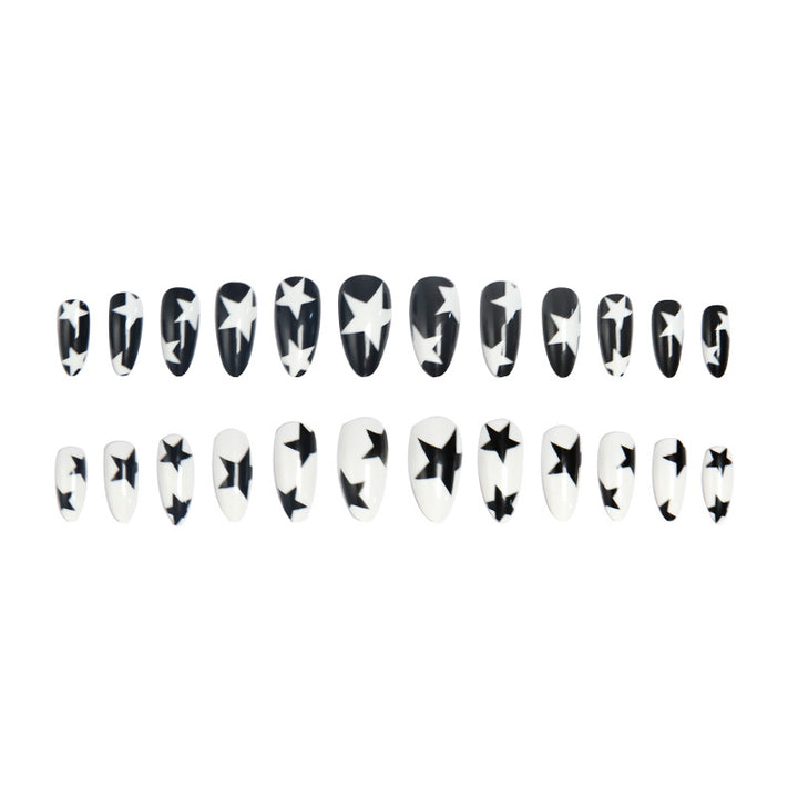 Artificial nails with star pattern Bowlift