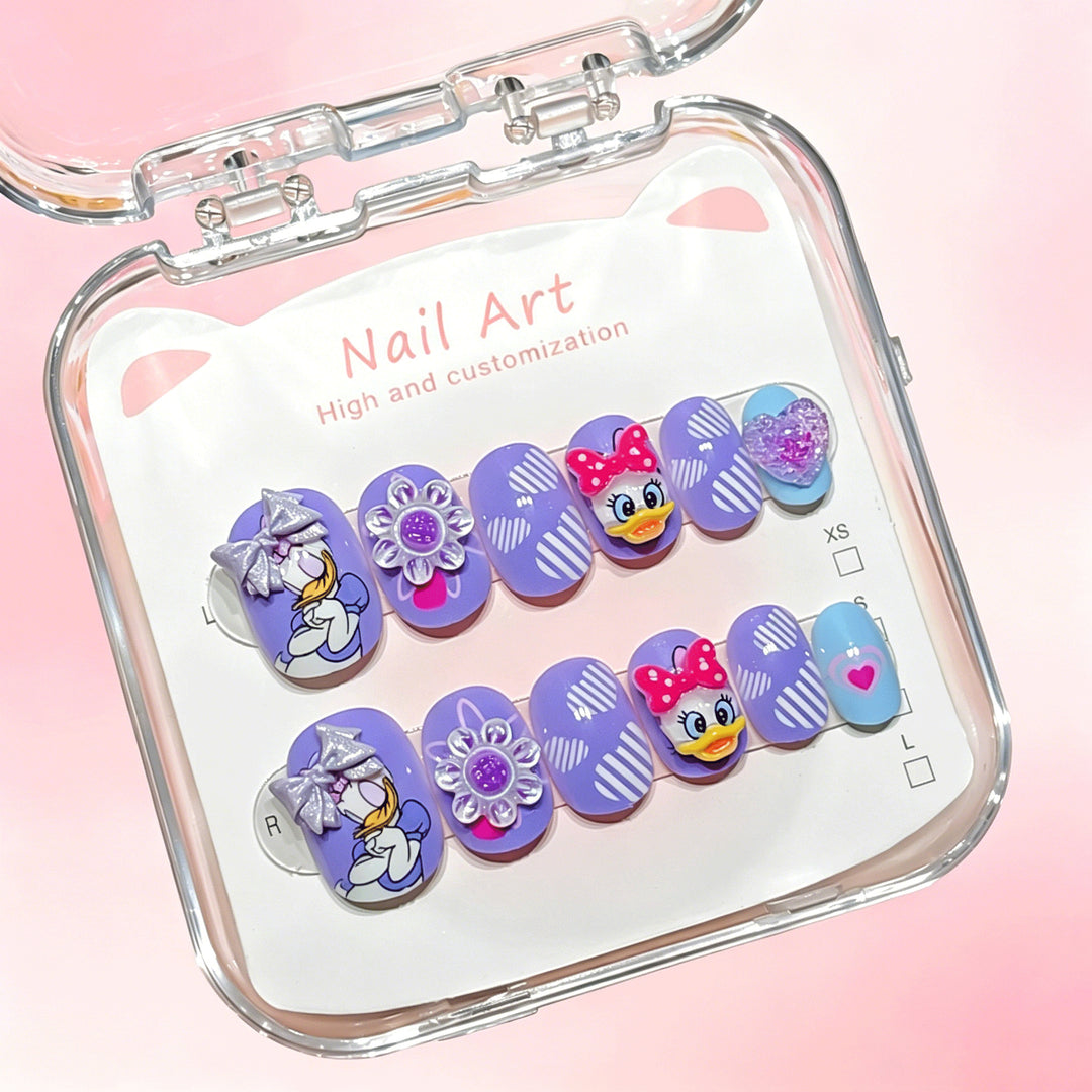 Customized Cartoon-Inspired Press-On Nail Art Set Bowlift