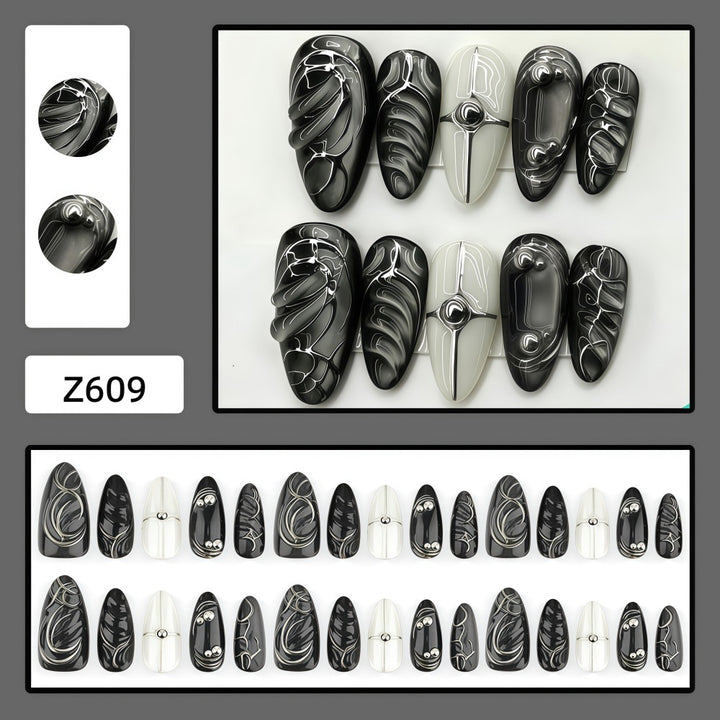 Artificial nails with futuristic design Bowlift